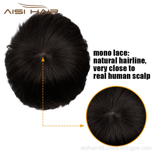 Aisi Hair With Bangs Cuticle Aligned 10A Grade Short For Black Women Indian Bob 100% Human Hair Wig